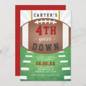 Viertes Jahr Fußball Thema 4. Geburtstag Einladung (Vorne/Hinten)