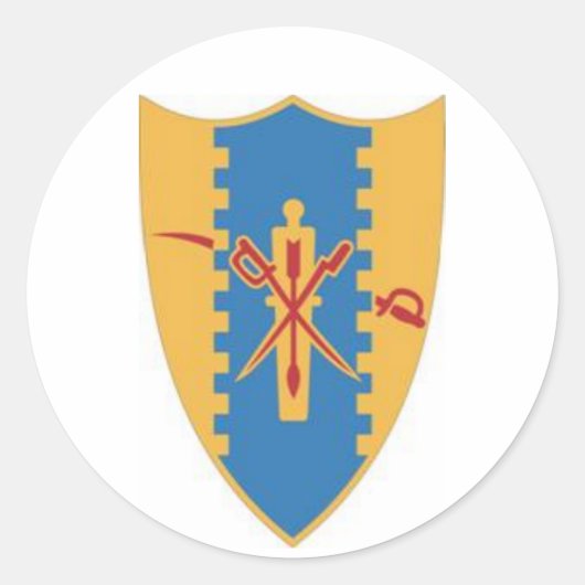 Viertes Kavallerie-Wappen Runder Aufkleber (Vorderseite)