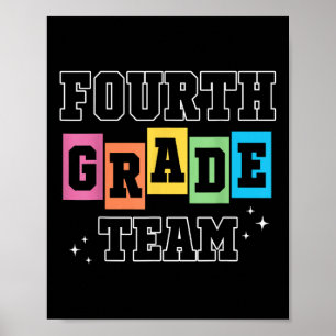 Viertes Schuljahr Team 4. Klasse Vibes Retro Erste Poster