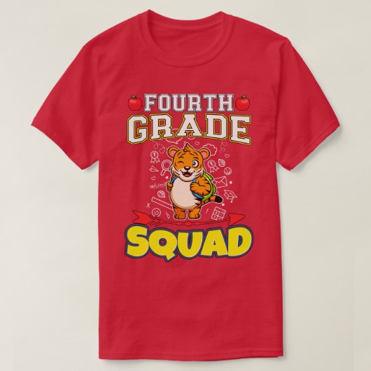 Viertklassige Squad Funny Elementary School T-Shirt (Design vorne)
