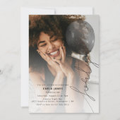 Vierty Balloon String | Foto 40. Geburtstag Party Einladung (Vorderseite)