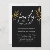 Vierundvierzigste Geburtstagsparty der Black Green Einladung (Vorderseite)