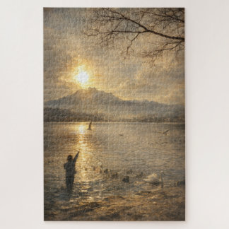 Vierwaldstättersee Schweiz Möwen Kunstpuzzle Puzzle