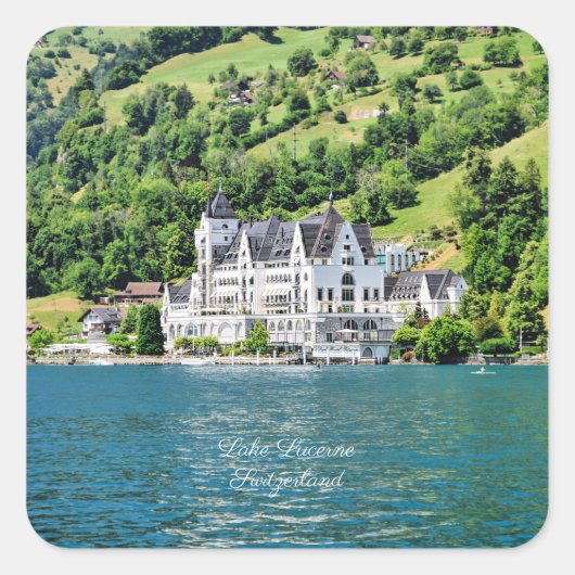 Vierwaldstättersee, Schweiz Quadratischer Aufkleber (Vorderseite)