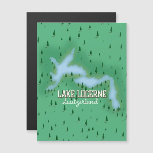 Vierwaldstättersee - Schweiz Reiseplakat Magnetkarte (Vorne/Hinten)