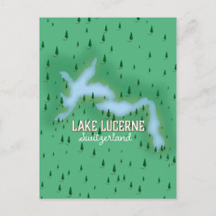 Vierwaldstättersee - Schweiz Reiseplakat Postkarte