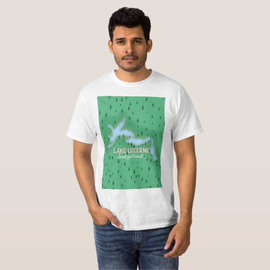 Vierwaldstättersee - Schweiz Reiseplakat T-Shirt (Vorne ganz)