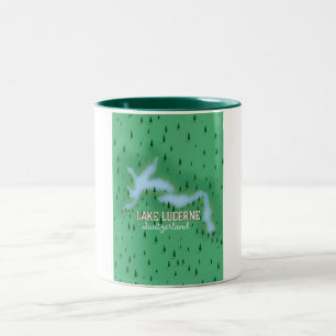 Vierwaldstättersee Schweiz Reiseposter Karte Zweifarbige Tasse