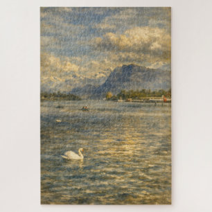 Vierwaldstättersee Schweiz Schwan & Alpen Art Puzz Puzzle