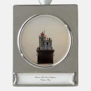 Vierzehn Foot Bank Leuchtturm Banner-Ornament Silber