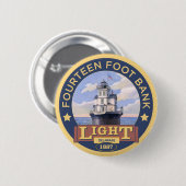 Vierzehn Fuß-Bank-Leuchtturm Button (Vorne & Hinten)