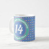 vierzehn Jahre alt. Geburtstag. Kaffeetasse (Vorderseite Links)