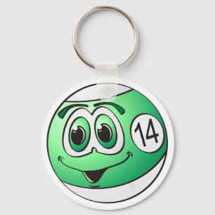 Vierzehn Pool Ball Cartoon Schlüsselanhänger