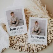 Vierzehn Square Foto Erster Geburtstag Einladung