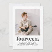 Vierzehn Square Foto Erster Geburtstag Einladung (Vorderseite)