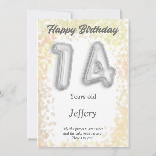 Vierzehnjährige Happy Birthday Card (Vorderseite)