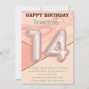 Vierzehnjährige Mädchen Happy Birthday Card