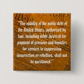 Vierzehnter Änderungsantrag Öffentliche Schulden Button (Vorderseite)