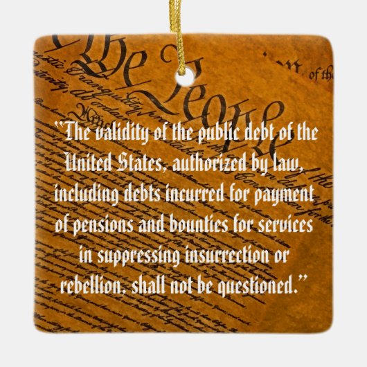 Vierzehnter Änderungsantrag Öffentliche Schulden Keramikornament (Vorderseite)
