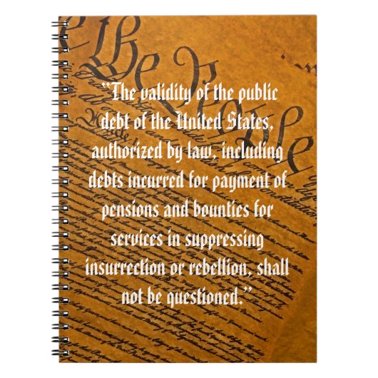 Vierzehnter Änderungsantrag Öffentliche Schulden Notizblock (Vorderseite)