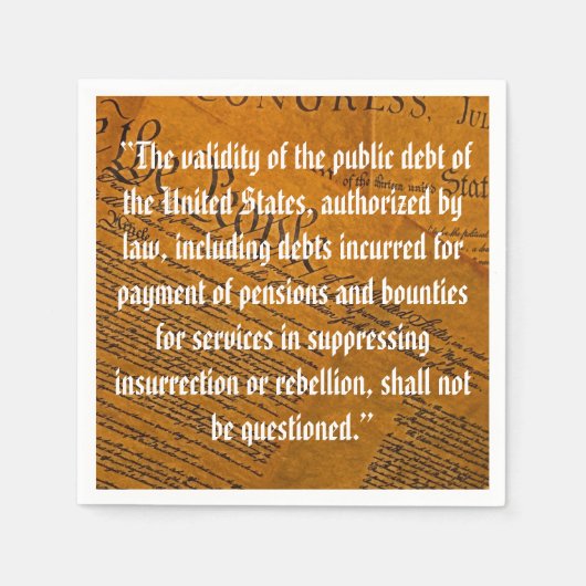 Vierzehnter Änderungsantrag Öffentliche Schulden Serviette (Vorderseite)