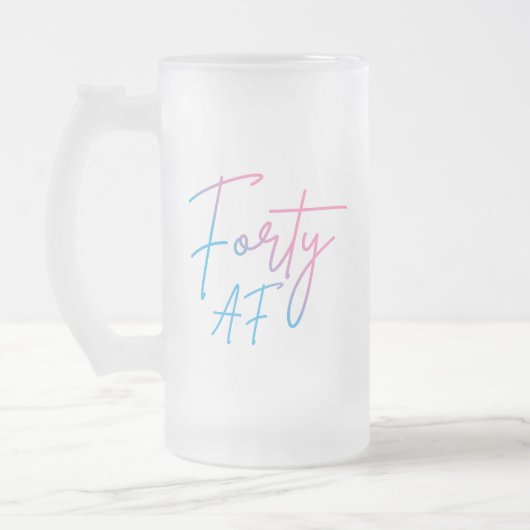 Vierzig AF II - Geburtstagsgeschenk Mattglas Bierglas (Links)