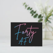 Vierzig AF II - Geburtstagsgeschenk Postkarte (Stehend Vorderseite)