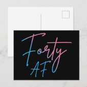 Vierzig AF II - Geburtstagsgeschenk Postkarte (Vorne/Hinten)