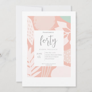 vierzig | Elegante 40. Geburtstagsfeier Party Einl Einladung