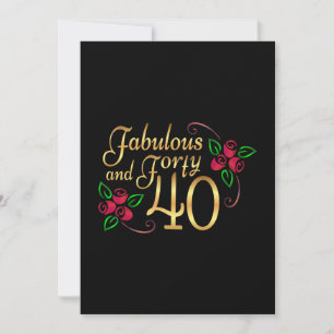Vierzig Fabelhafte Gold-Schwarz-Rote-Rosen-Geburts