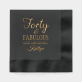 Vierzig & Fabulous! 40. Geburtstag Party Servietten Mit Folie (Vorderseite)