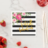 Vierzig & Fabulous Napkin - Schwarz/Weiß Streifen Serviette (Beispiel)