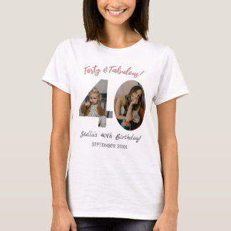 Vierzig & Fantastisch Benutzerdefiniertes Foto 40. T-Shirt
