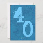 Vierzig Felsen! 40. Geburtstag Blaues weißes Templ Einladung (Rückseite)