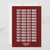 Vierzig Felsen! Geburtstag Schwarz-weißer Rotwein Einladung (Rückseite)