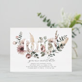 Vierzig Florals - 40. Geburtstag - Silber Folieneinladung (Stehend vorne)