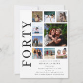 Vierzig Foto-Collage 40. Geburtstagsfeier-Einladun Einladung (Vorderseite)