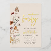 vierzig Geburtstag Folieneinladung (Vorderseite)