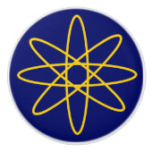 Vierzig - gelber Atomknopf Keramikknauf (Vorderseite)