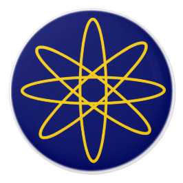 Vierzig - gelber Atomknopf Keramikknauf