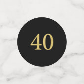 vierzig | Gold & Black Confetti 40. Geburtstag Par Konfetti (Klein Vorderseite)
