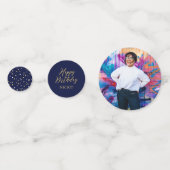 vierzig | Gold & Navy Confetti 40. Geburtstag Part Konfetti (Rückseiten)