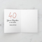 Vierzig Jahre zusammen schwarze rosa glitzernde fe Karte (Innenseite)