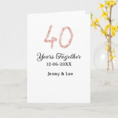Vierzig Jahre zusammen schwarze rosa glitzernde fe Karte (Gelbe Blume)