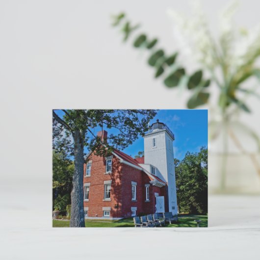 Vierzig-Mile-Point-Leuchtturm Postkarte (Stehend Vorderseite)