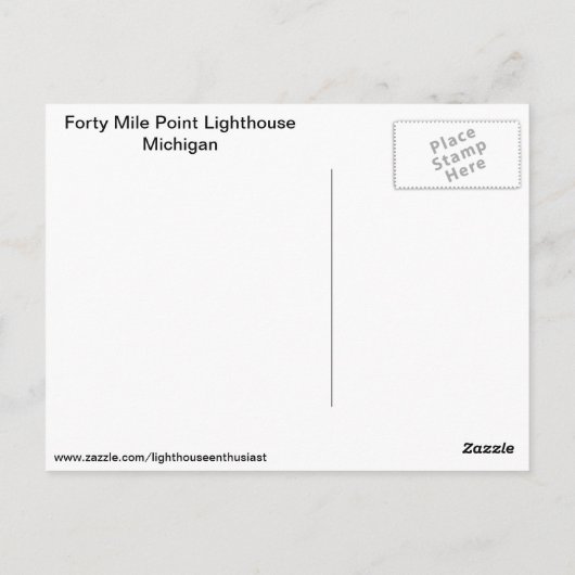 Vierzig-Mile-Point-Leuchtturm Postkarte (Rückseite)