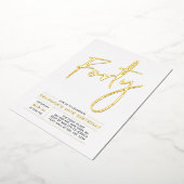 vierzig | Modernes Gold 40. Geburtstag Party Folieneinladung (Gedreht)