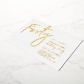 vierzig | Modernes Gold 40. Geburtstag Party Folieneinladung (Gedreht)