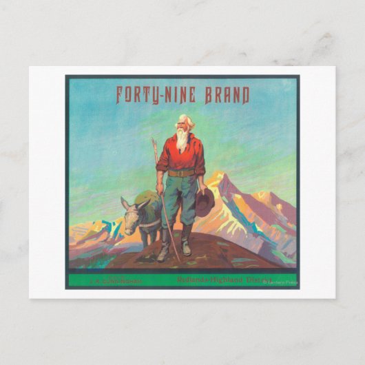 Vierzig neun Orange LabelRedlands, CA Postkarte (Vorderseite)