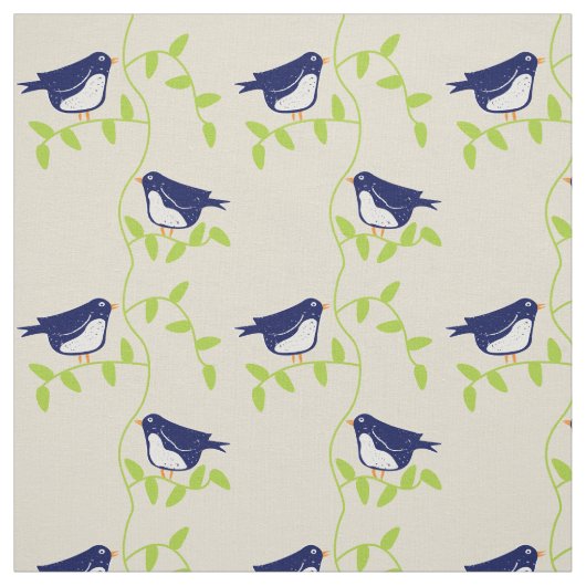Vierzig - Stoff aus zwei blauen Vögeln (Muster)